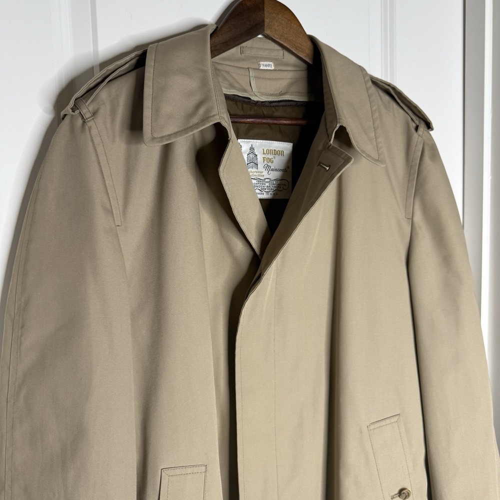 Vintage LONDON FOG Trench Coat Maincoats Length 42 Regular Removable Lining